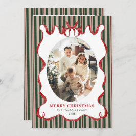 Cartão De Festividades Funky Vintage Christmas Red Bow Coquette5 Photo