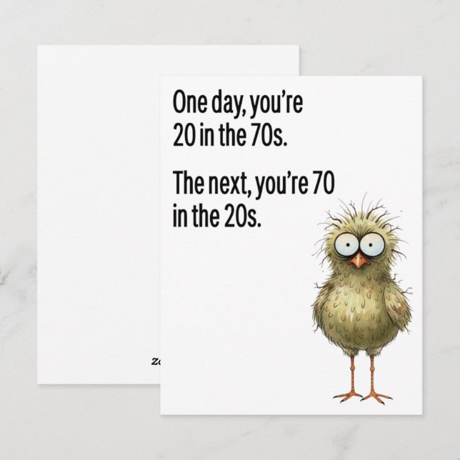 Cartão De Festividades Funny 70th Birthday Card Dad Getting Old Bird (Frente/Verso)