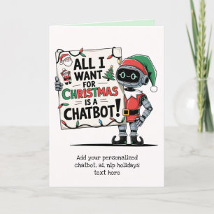 Cartão De Festividades Funny Ai Christmas Chatbot Gift Corporate Business