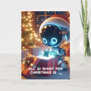Cartão De Festividades Funny Ai Christmas Chatbot Gift Corporate Business