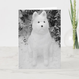 Cartão De Festividades funny akita snow dog snowman christmas