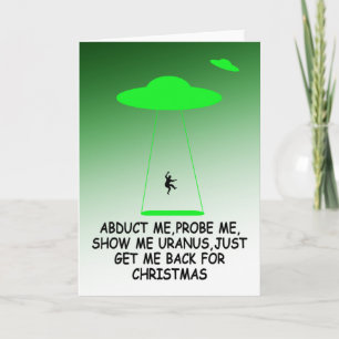 Cartão De Festividades Funny alien abduction funny Christmas