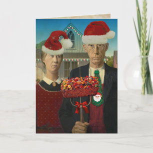 Cartão De Festividades Funny American Gothic Holiday Fruitcake Advice
