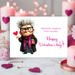 Cartão De Festividades Funny Angry Old Lady Mood Valentine’s Day Card