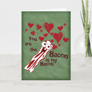 Cartão De Festividades Funny Bacon Valentine's Greeting Card