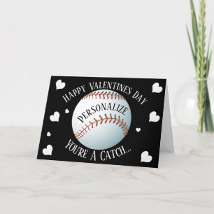Cartão De Festividades Funny Baseball You're A Catch Valentines