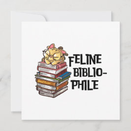 Cartão De Festividades Funny Book Cat Lover Quote Feline Bibliophile