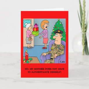 Cartão De Festividades Funny cartoon Army Soldier Military Christmas card