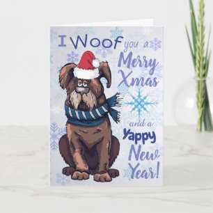Cartão De Festividades Funny Cartoon Dog Christmas Greetings