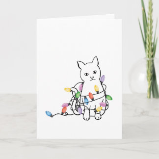 Cartão De Festividades Funny Cat Christmas Holiday Card