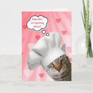 Cartão De Festividades Funny Chef Cat Valentine's Day