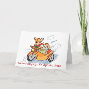 Cartão De Festividades Funny Christmas Card: Santa's sleigh upgraded
