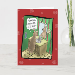 Cartão De Festividades Funny Christmas Cards: Working Christmas Eve