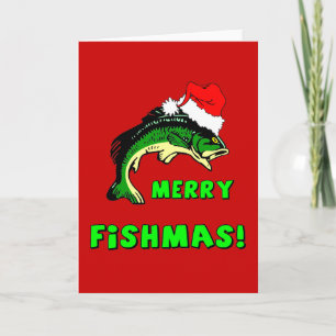 Cartão De Festividades Funny Christmas fishing