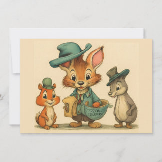 Cartão De Festividades Funny Cute Cartoon Animal Couriers Any Occasion 