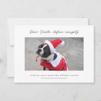 Cartão De Festividades Funny & Cute Define Naughty Dog Holiday Card