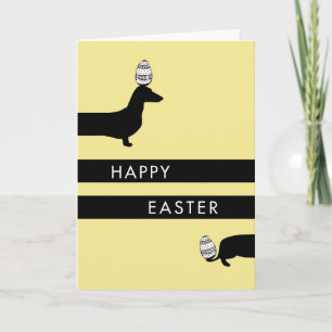 Cartão De Festividades Funny Dachshund yellow Easter