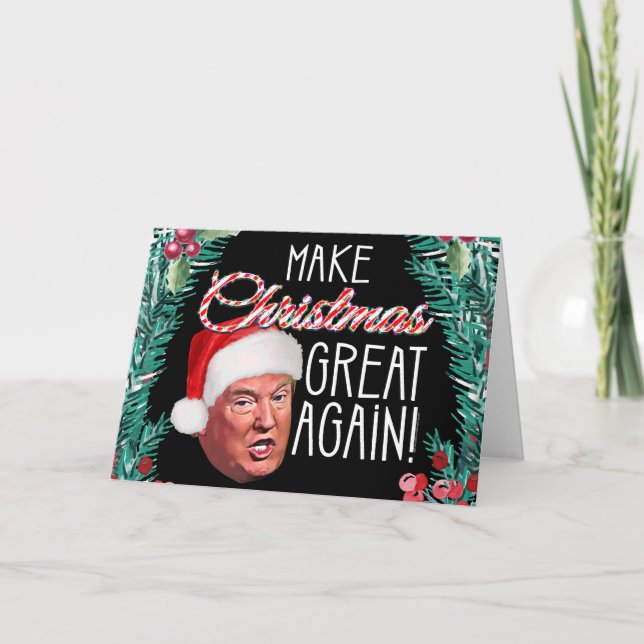 Cartão De Festividades Funny Donald Trump Natal (Frente)