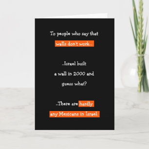 Cartão De Festividades Funny Donald Trump Wall Piada Citação Humor Políti