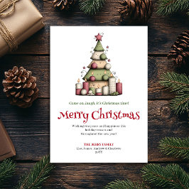 Cartão De Festividades Funny editable Christmas tree greeting card