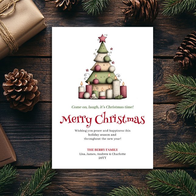 Cartão De Festividades Funny editable Christmas tree greeting card (Funny editable Christmas tree greeting card

)