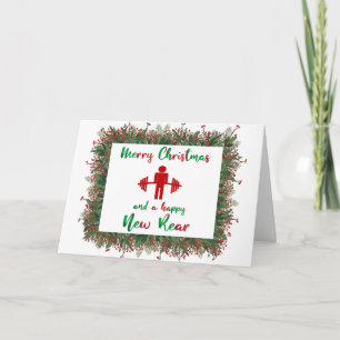 Cartão De Festividades Funny Fitness Themed Christmas Card