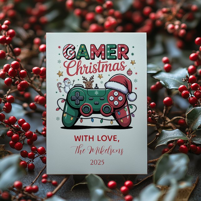 Cartão De Festividades Funny Gamer Christmas (Criador carregado)