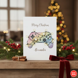 Cartão De Festividades Funny Gaming Christmas Card Personalised Gift