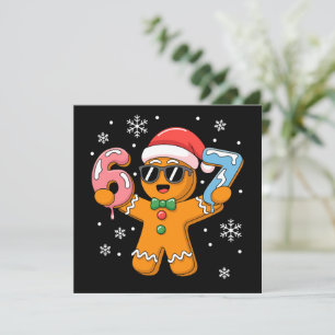Cartão De Festividades Funny Gingerbread Seis Sete 67 Sorvete Drip Xmas