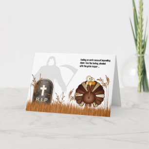 Cartão De Festividades Funny Grim Reaper Tom, o Dia de Ação de Graças da 