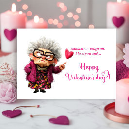 Cartão De Festividades Funny Grumpy Old Lady Attitude Valentine’s Day