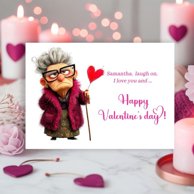Cartão De Festividades Funny Grumpy Old Woman Valentine Card Attitude (Funny Grumpy Old Woman Valentine Card Attitude)