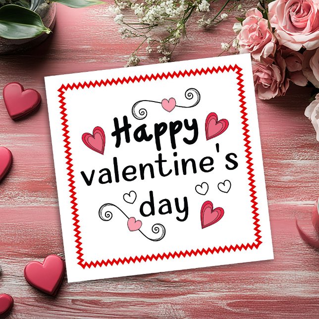 Cartão De Festividades Funny Hand Drawn Valentine Card for Wife Red Black (Funny Hand Drawn Valentine Card for Wife Red Black Sketch)