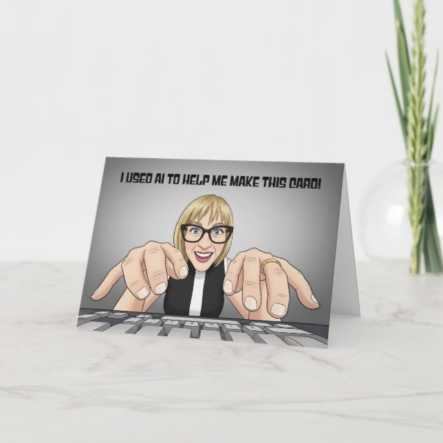 Cartão De Festividades Funny Happy Birthday AI Artificial Intelligence (Frente)