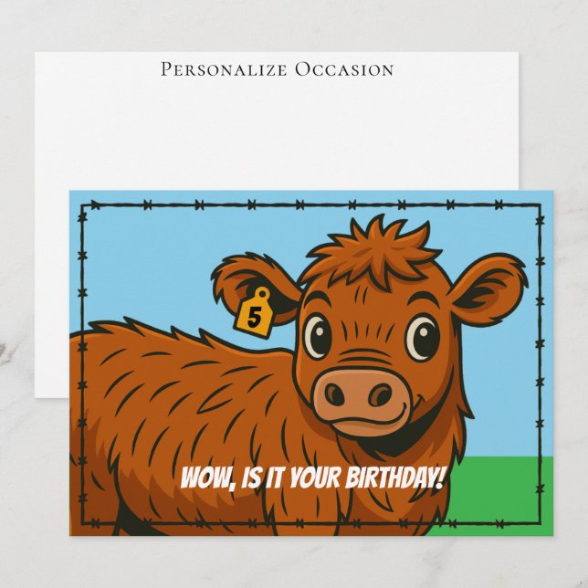 Cartão De Festividades Funny Happy Birthday Cartoon Country Ranch Farm  (Frente/Verso)