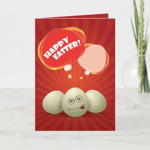 Cartão De Festividades Funny Happy Easter Red Greeting Card