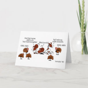 Cartão De Festividades Funny Horse & Turkey Thanksgiving Card