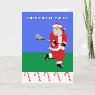 Cartão De Festividades Funny Lacrosse Christmas