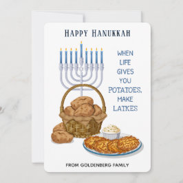 Cartão De Festividades Funny Latkes Potato Humor Hanukkah Greeting