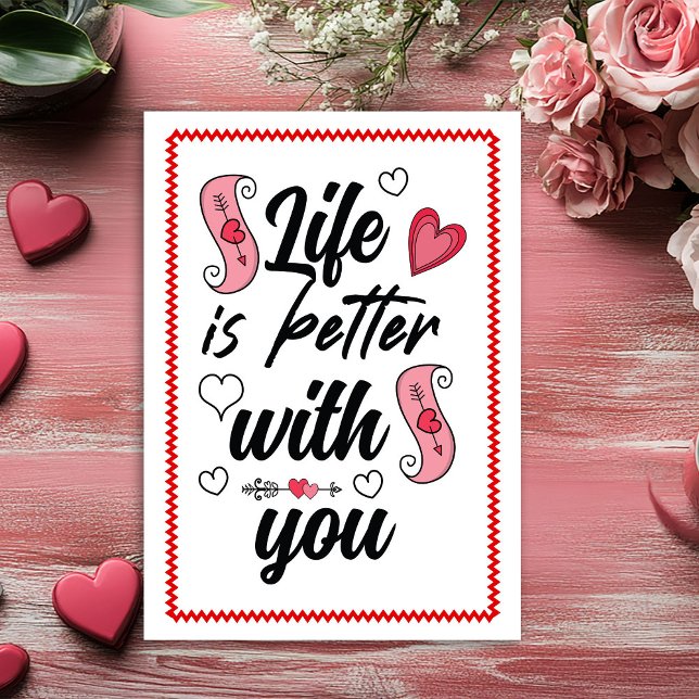 Cartão De Festividades Funny Love Quote Valentine Card for Him Sketch Sty (Funny Love Quote Valentine Card for Him Sketch Style)