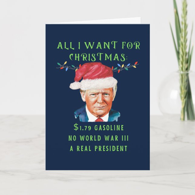 Cartão De Festividades Funny MAGA Conservador Donald Trump Anti Biden (Frente)
