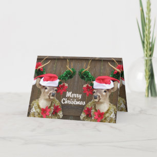 Cartão De Festividades Funny Merry Christmas Buck Whitetail Deer