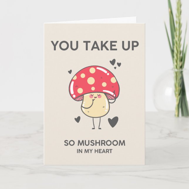 Cartão De Festividades Funny Mushroom Pun Valentine (Frente)