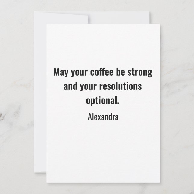 Cartão De Festividades Funny New Year Same Me Minimal Black Greeting Card (Verso)