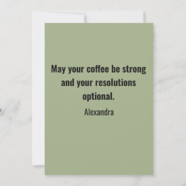 Cartão De Festividades Funny New Year Same Me Minimal Green Greeting Card