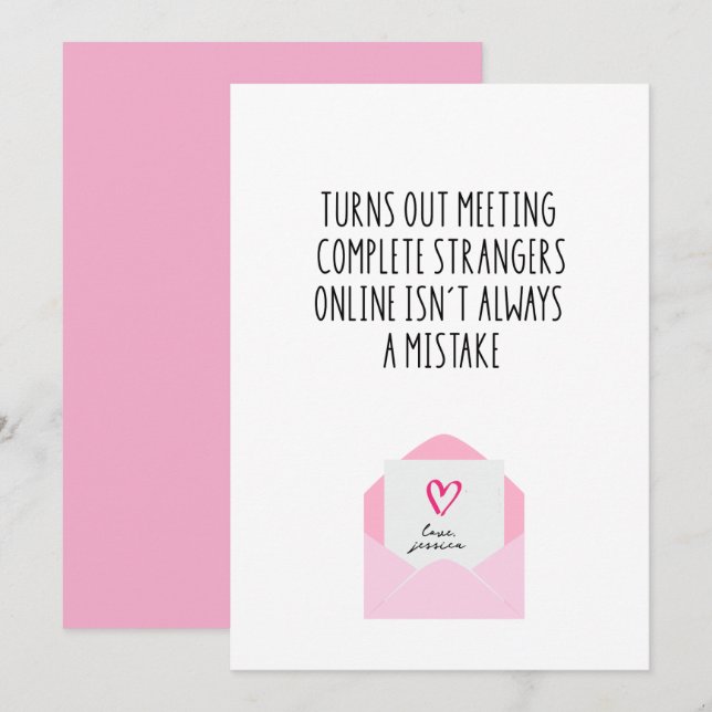 Cartão De Festividades Funny Online Dating Valentine’s Day Card (Frente/Verso)