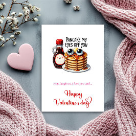 Cartão De Festividades Funny pancake my eyes off you I love you Card