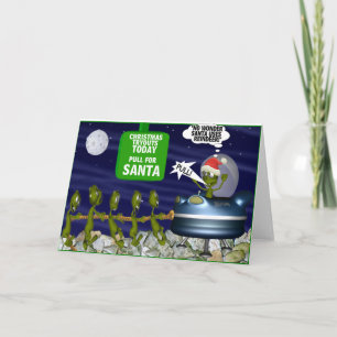 Cartão De Festividades Funny Pull For Santa Christmas Card