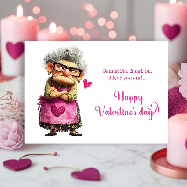 Cartão De Festividades Funny Quirky Angry Lady Valentine’s Day Card (Funny Quirky Angry Lady Valentine’s Day Card)