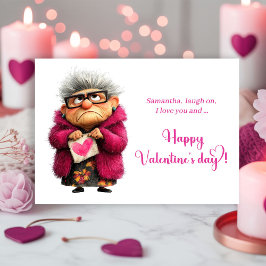 Cartão De Festividades Funny Quirky Lady Being Extra Valentine's day